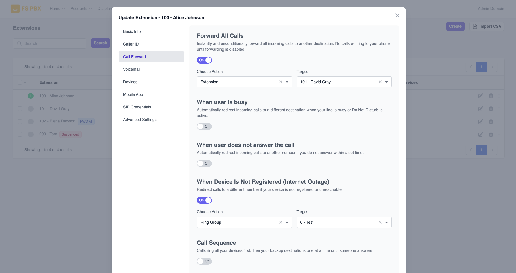 Extension Forward Screenshot