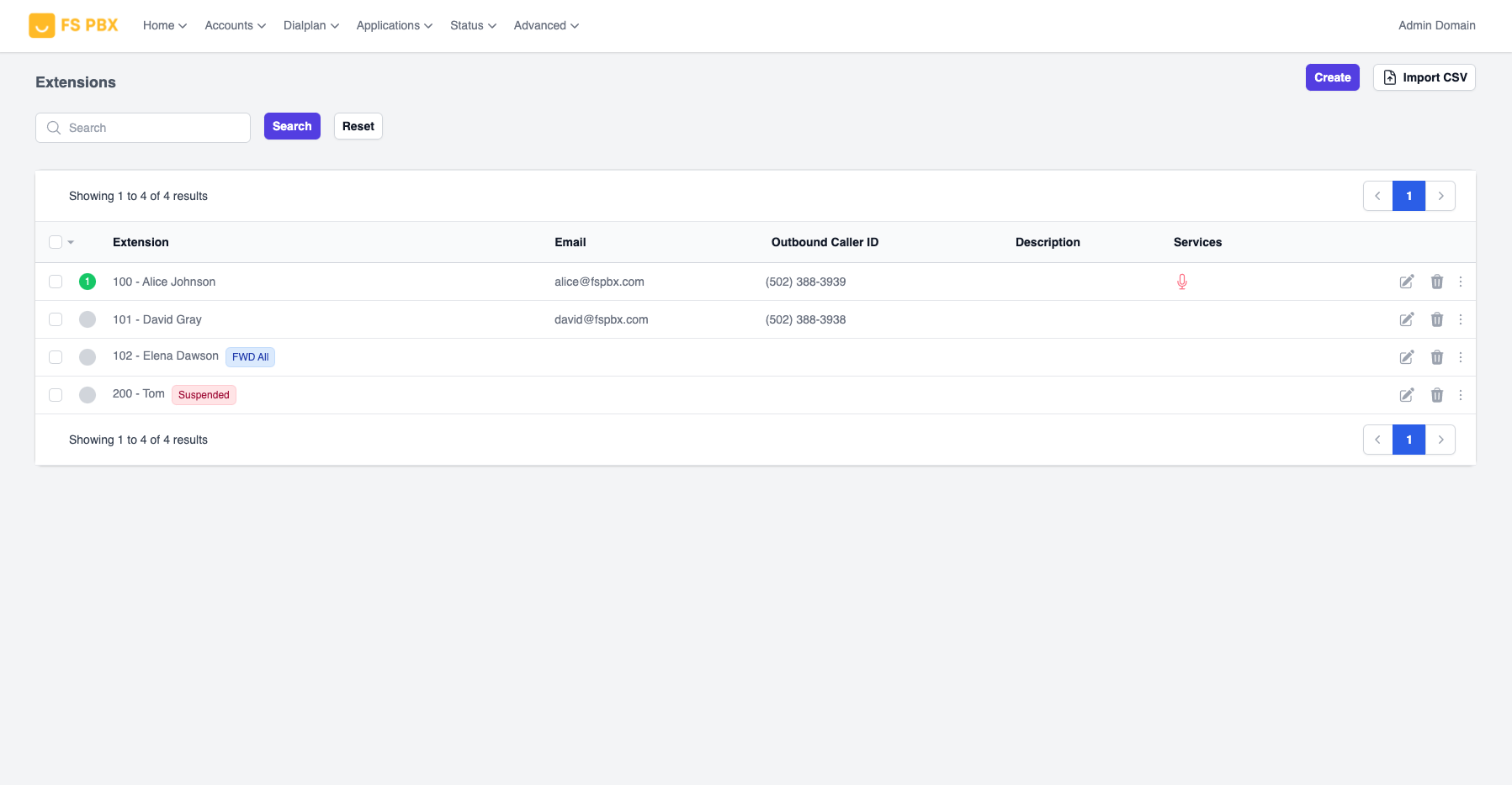 Extensions screenshot